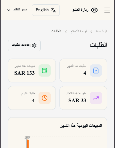 Snap Menu Dashboard